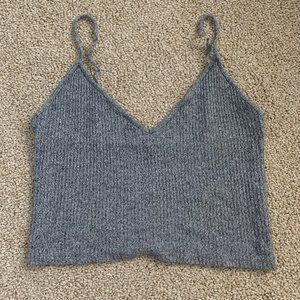 knitted gray tank top